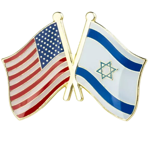 Badge Flag of USA and Flag of Israel
